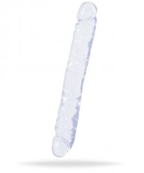 Crystal Jellies Jr. Double Dong 12 Inch - transparent dubbelsidig dildo