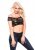 Lace & Wet Look Top & G-String Set O/S
